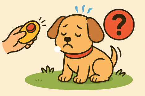 Dog trainer solving clicker training problems
